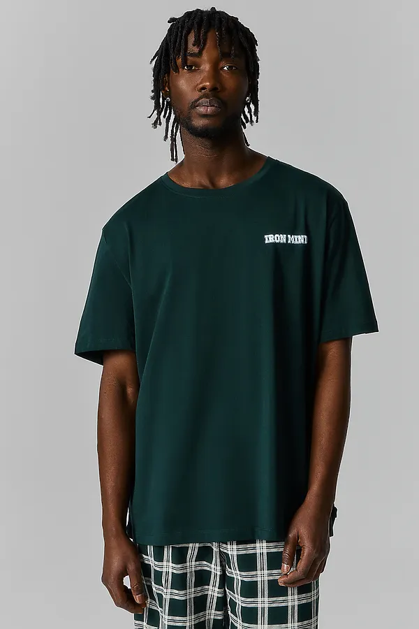 Комплект мужской (футболка, шорты) MARK FORMELLE, зеленый бархат +зеленая клетка - фото 2