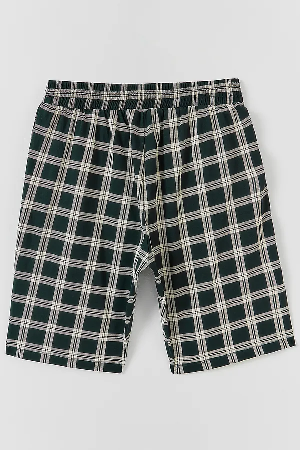 Комплект мужской (футболка, шорты) MARK FORMELLE, зеленый бархат +зеленая клетка - фото 2