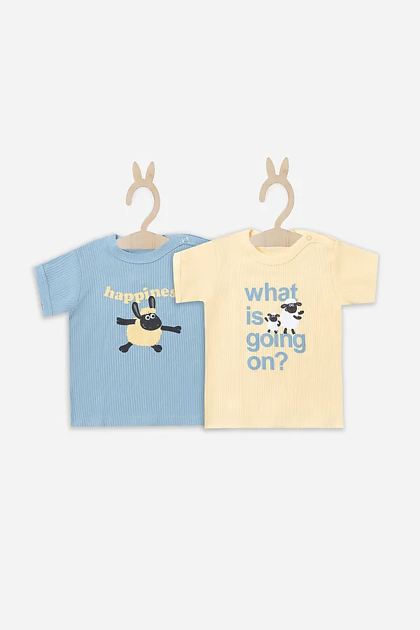 Джемпер детский (2шт.) MARK FORMELLE, абрикосовый щербет +голубой +печать - фото 2