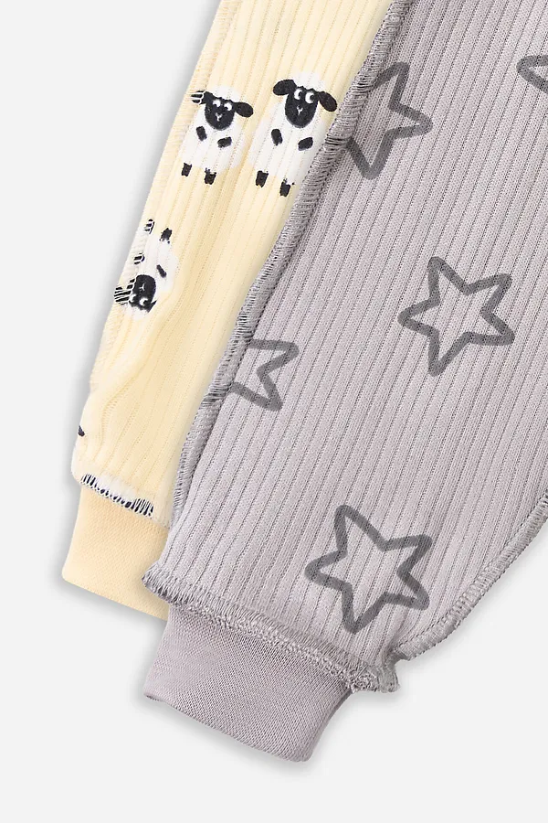 Ползунки детские (2шт.) MARK FORMELLE, барашки на абрикосовом +звездочки на сером - фото 2