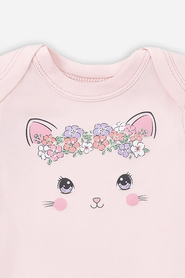 Комплект детский (боди, ползунки) MARK FORMELLE, розовый +цветочки на розовом - фото 2