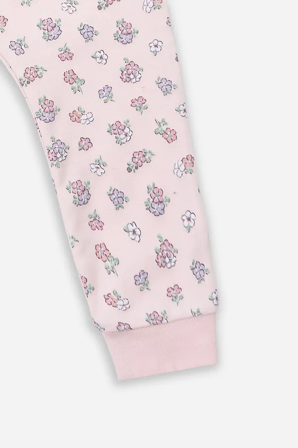 Комплект детский (боди, ползунки) MARK FORMELLE, розовый +цветочки на розовом - фото 2