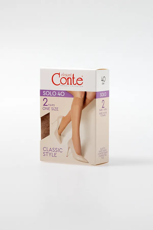CONTE SOLO 40 (2 пары) Гольфы женские CONTE ELEGANT, бронза - фото 2
