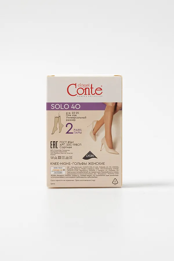 CONTE SOLO 40 (2 пары) Гольфы женские CONTE ELEGANT, бронза - фото 2