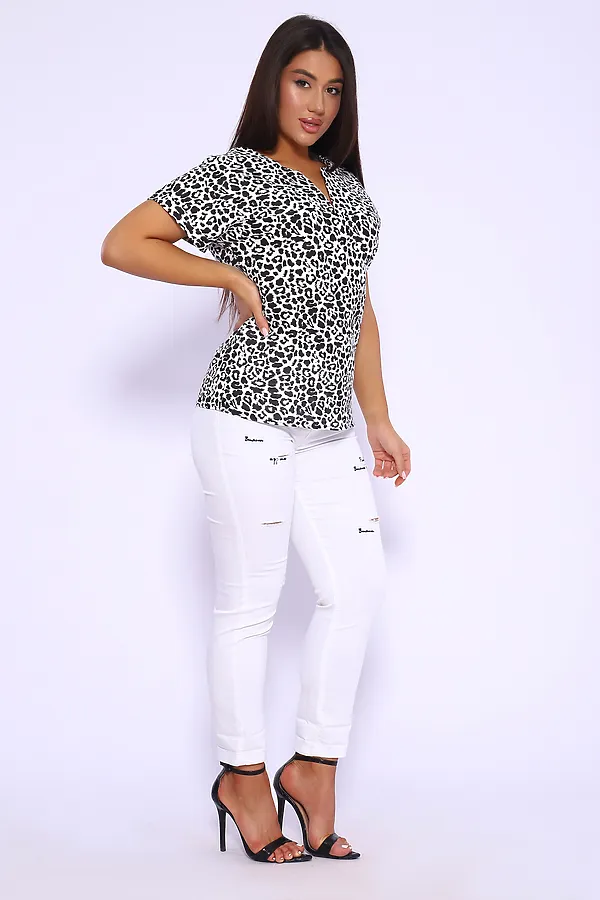 Футболка 32743 НАТАЛИ, леопард черный - фото 2