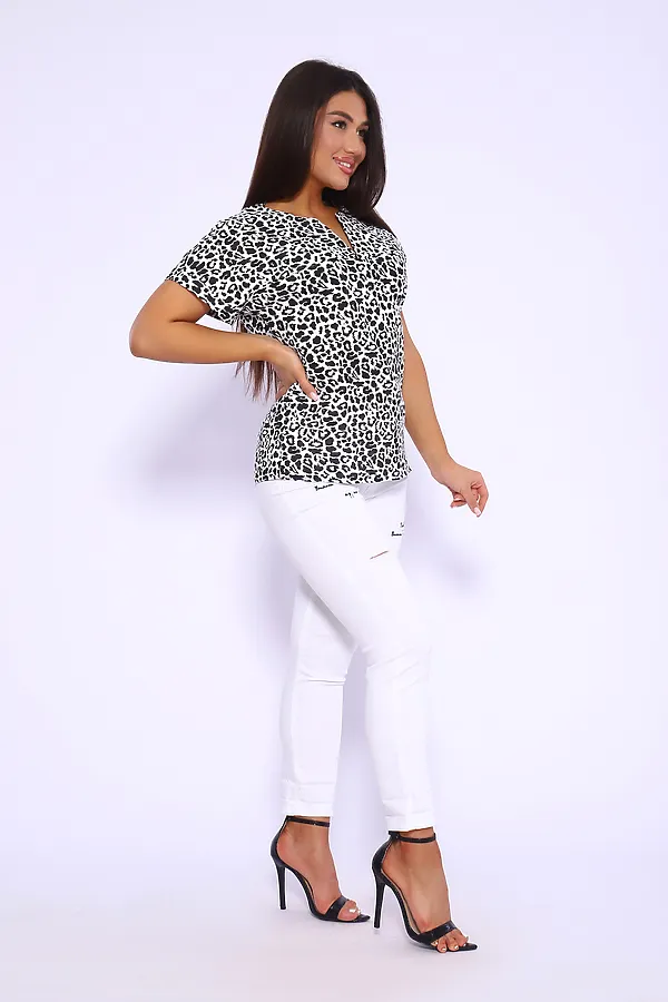 Футболка 32743 НАТАЛИ, леопард черный - фото 2