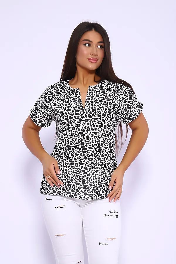 Футболка 32743 НАТАЛИ, леопард черный - фото 2