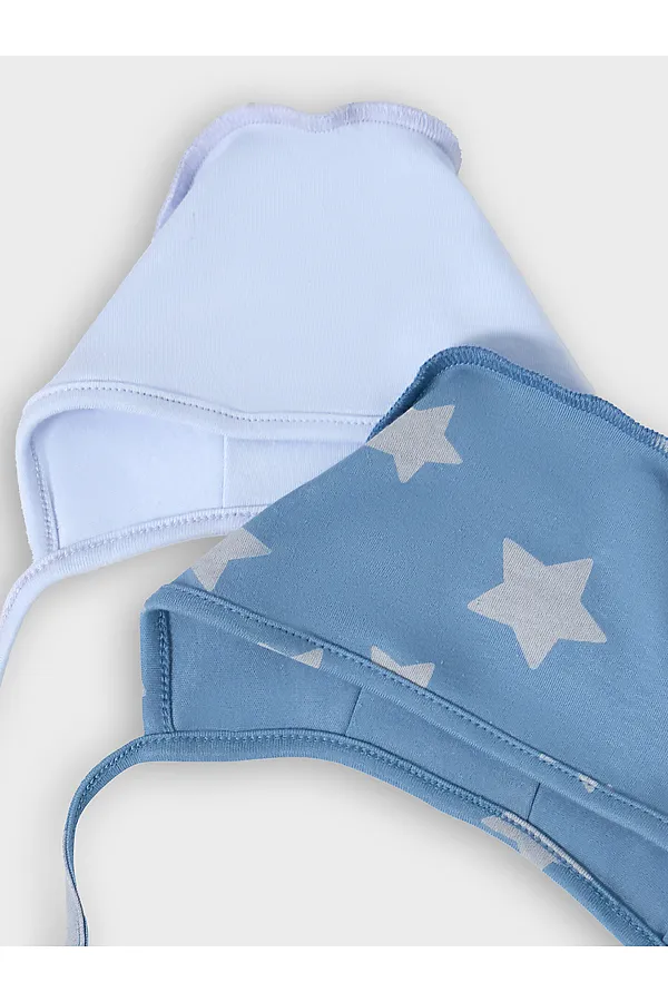 Шапка детская (2шт.) MARK FORMELLE, голубой +звезды на сине -сером - фото 2