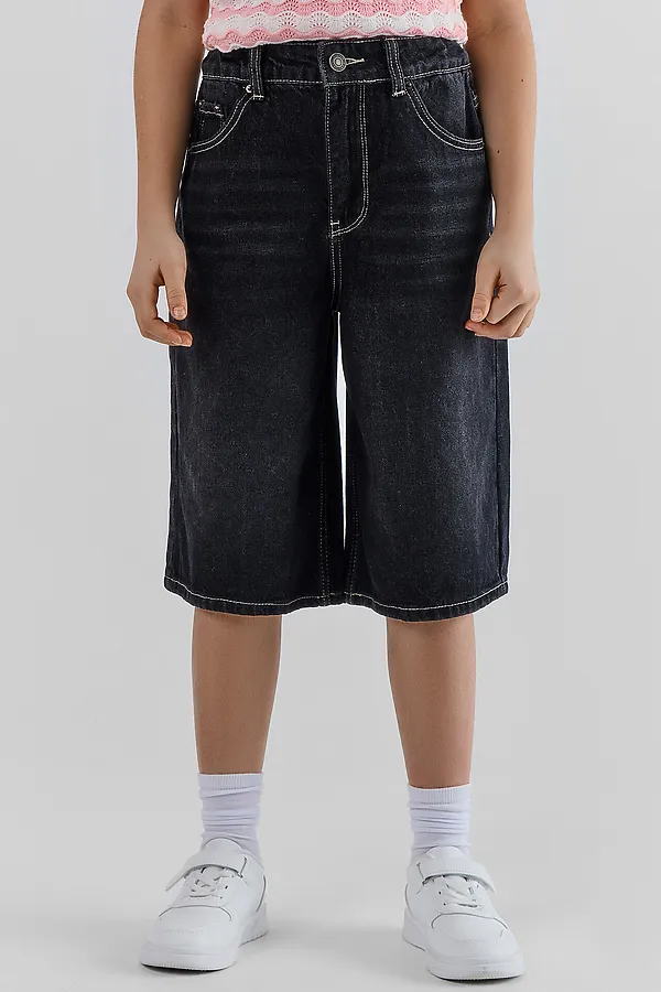 Бермуды джинсовые для девочек MARK FORMELLE, темно -серый - фото 2