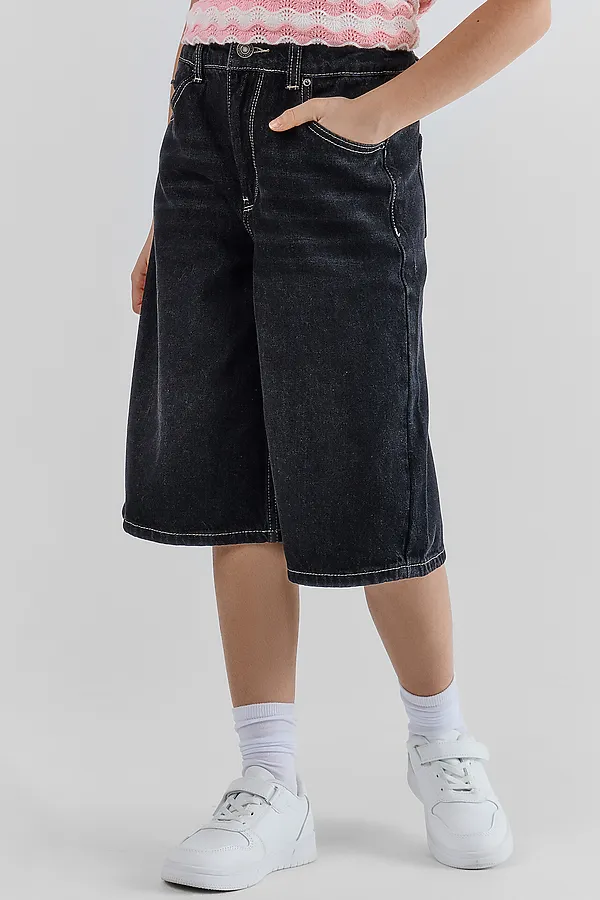 Бермуды джинсовые для девочек MARK FORMELLE, темно -серый - фото 2