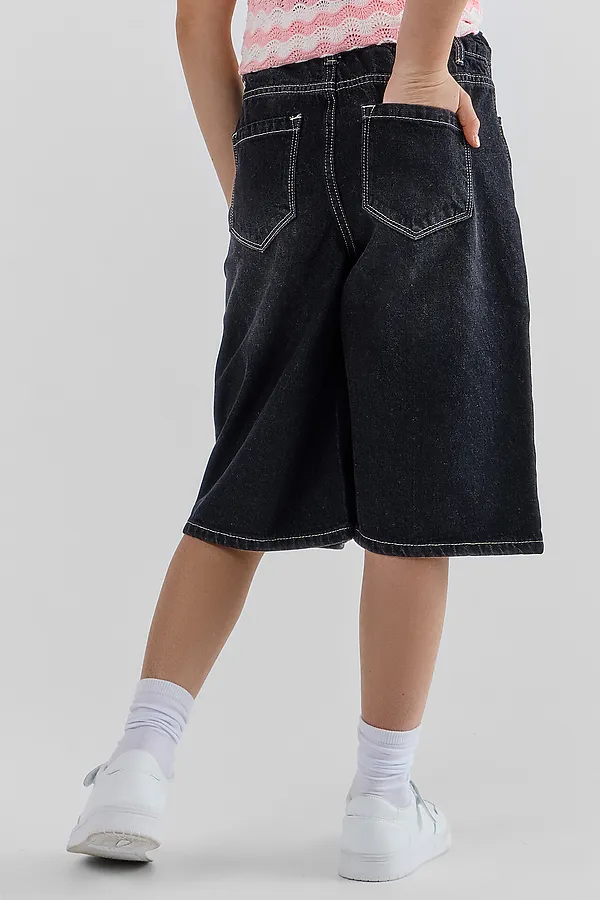 Бермуды джинсовые для девочек MARK FORMELLE, темно -серый - фото 2