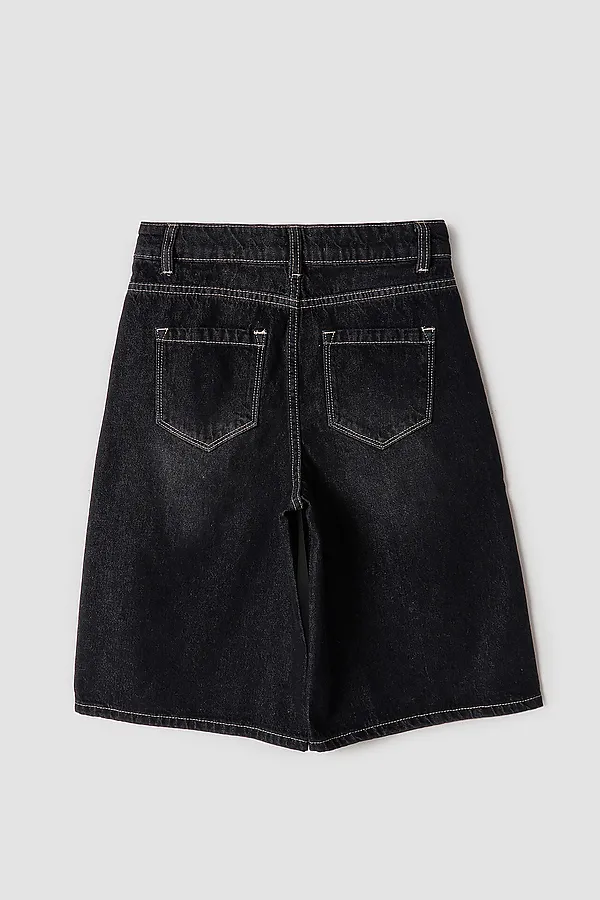 Бермуды джинсовые для девочек MARK FORMELLE, темно -серый - фото 2