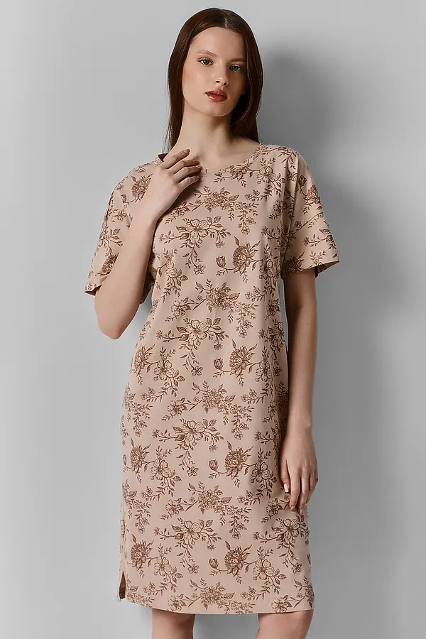 Сорочка ночная женская MARK FORMELLE, цветы на бежевом - фото 2