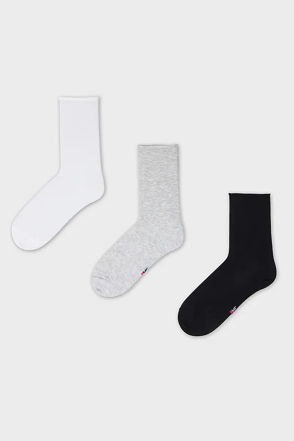 Носки женские (3 пары) MARK FORMELLE, белый /св.серый меланж /черный/ - фото 2