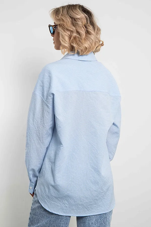  Рубашка Модная клеточка голубого цвета KOSMOS, голубой - фото 2