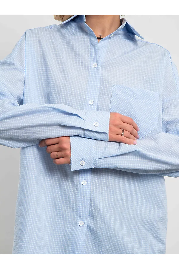  Рубашка Модная клеточка голубого цвета KOSMOS, голубой - фото 2