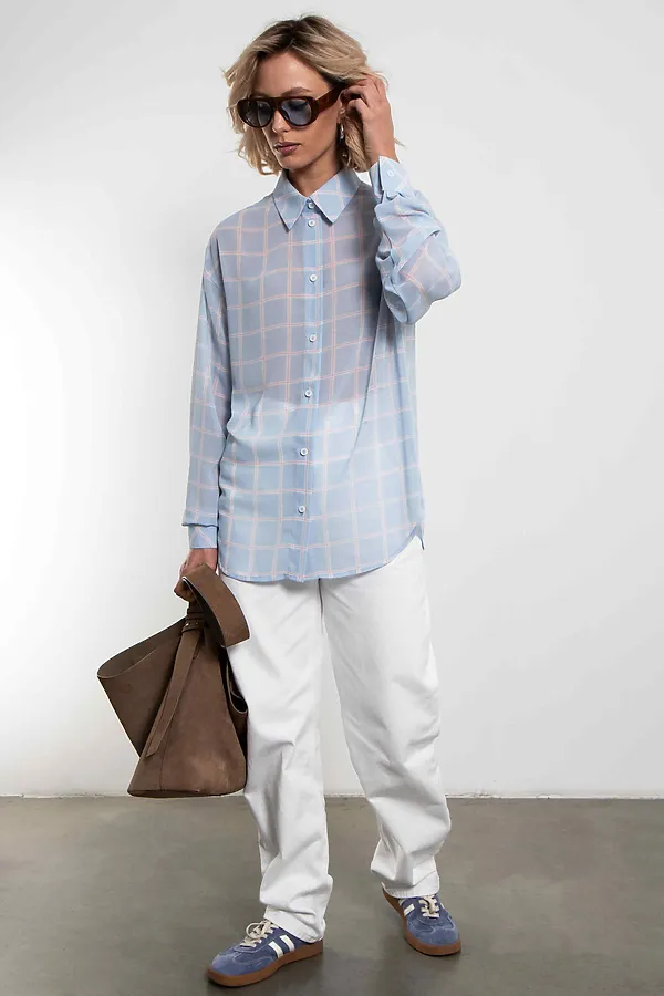 Рубашка Небесный шарм KOSMOS, голубой - фото 2