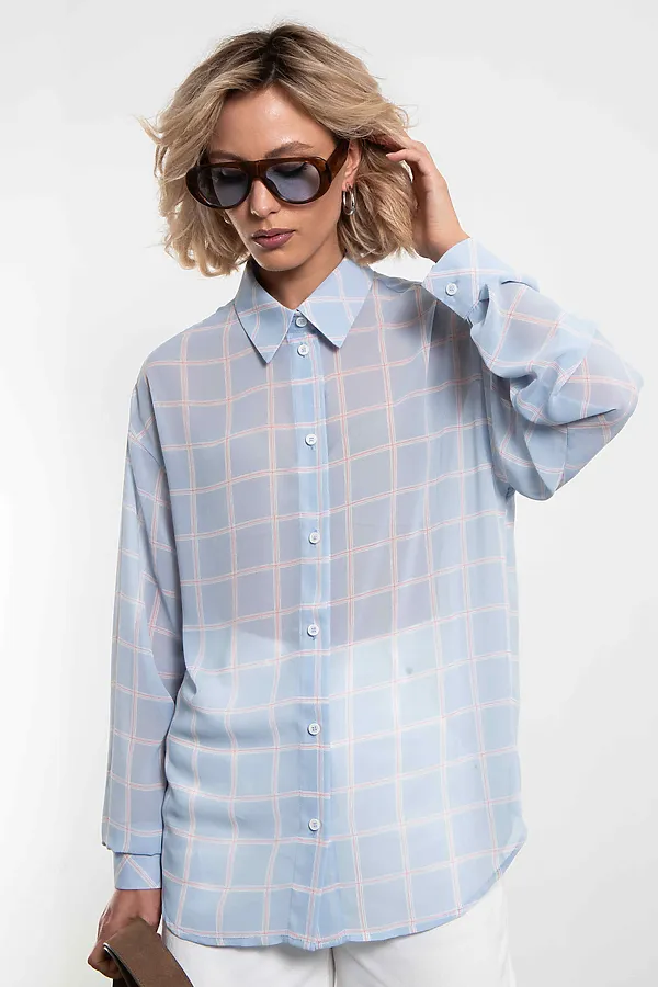 Рубашка Небесный шарм KOSMOS, голубой - фото 2