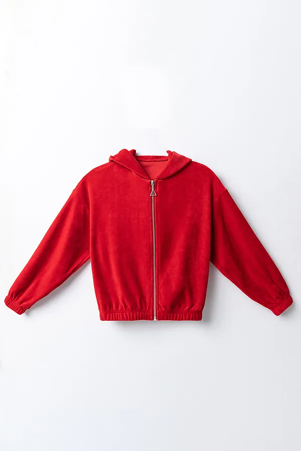 Комплект для девочек (толстовка, брюки) MARK FORMELLE, спелая вишня +печать - фото 2