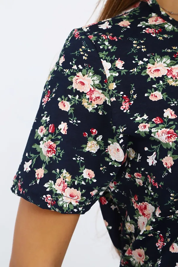 Халат ПХДЖ НАТАЛИ, синий, розы - фото 2