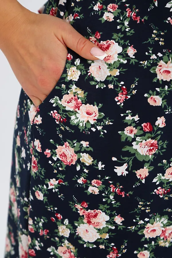 Халат ПХДЖ НАТАЛИ, синий, розы - фото 2