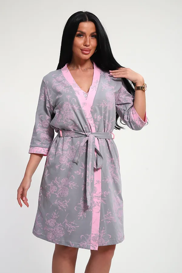 Пеньюар с сорочкой Элуна НАТАЛИ, розовый - фото 2