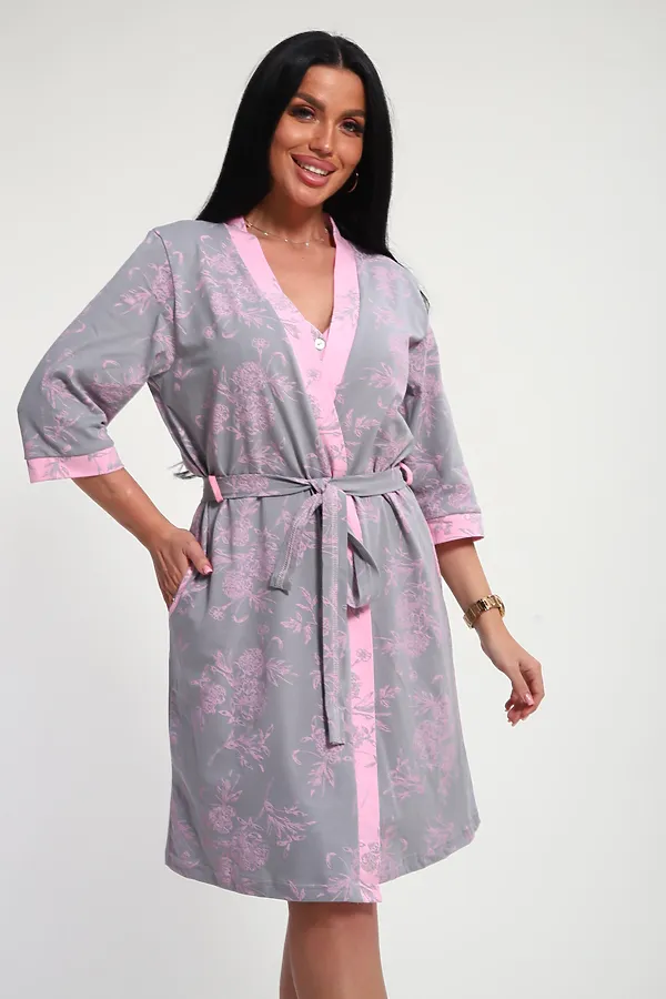 Пеньюар с сорочкой Элуна НАТАЛИ, розовый - фото 2