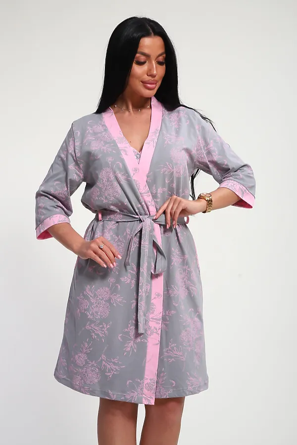 Пеньюар с сорочкой Элуна НАТАЛИ, розовый - фото 2