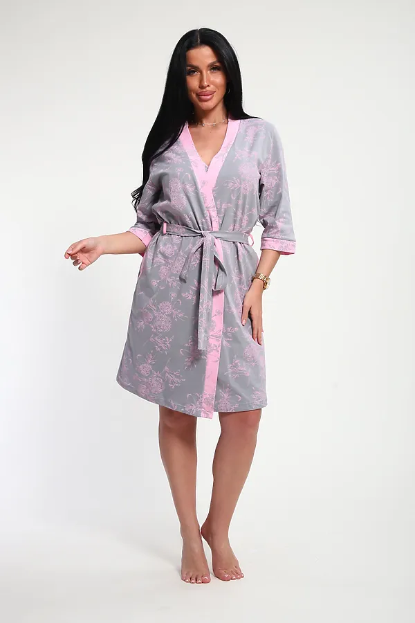 Пеньюар с сорочкой Элуна НАТАЛИ, розовый - фото 2