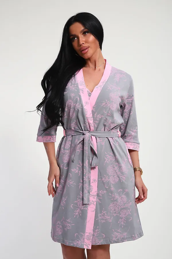 Пеньюар с сорочкой Элуна НАТАЛИ, розовый - фото 2