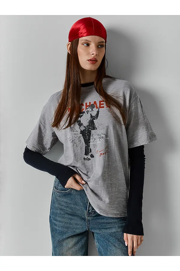 Джемпер женский MARK FORMELLE, серый +печать - фото 2