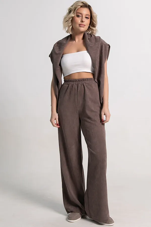 60% полиэстер, 35% вискоза, 5% эластан LADY TAIGA, коричневый - фото 2