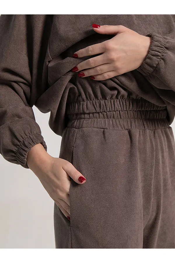 60% полиэстер, 35% вискоза, 5% эластан LADY TAIGA, коричневый - фото 2