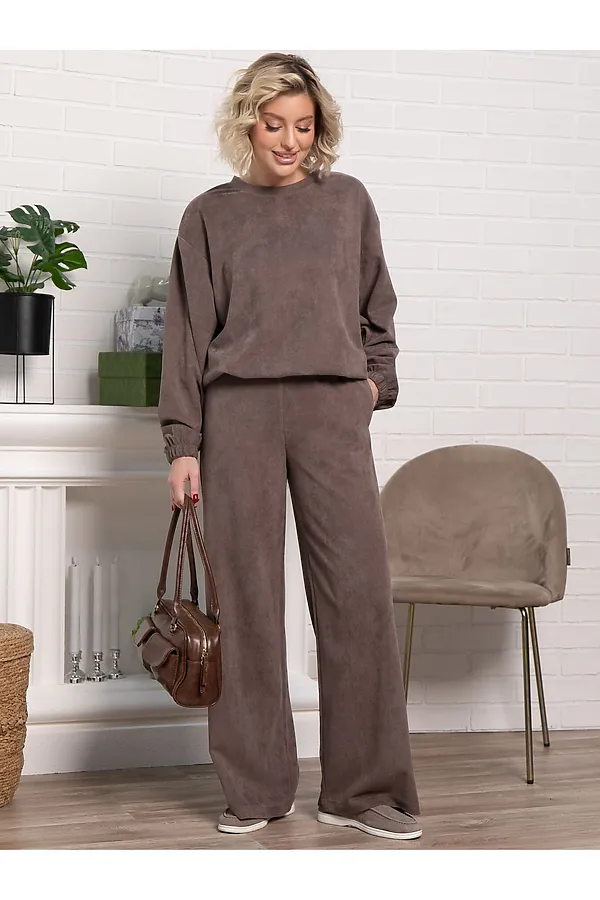 60% полиэстер, 35% вискоза, 5% эластан LADY TAIGA, коричневый - фото 2