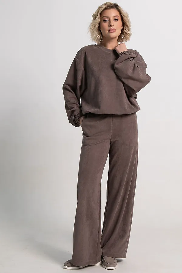 60% полиэстер, 35% вискоза, 5% эластан LADY TAIGA, коричневый - фото 2