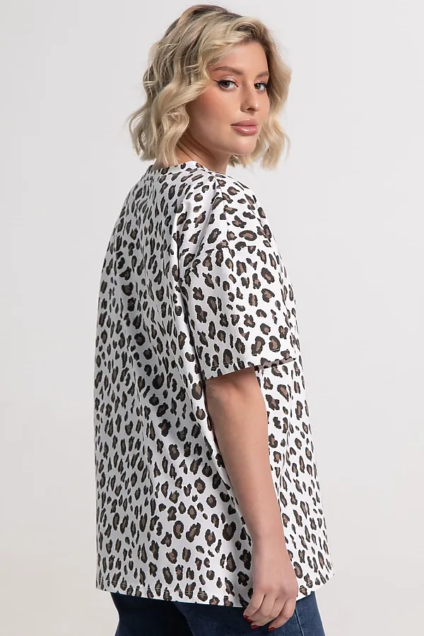 Футболка Ия LADY TAIGA, белая/лео - фото 2