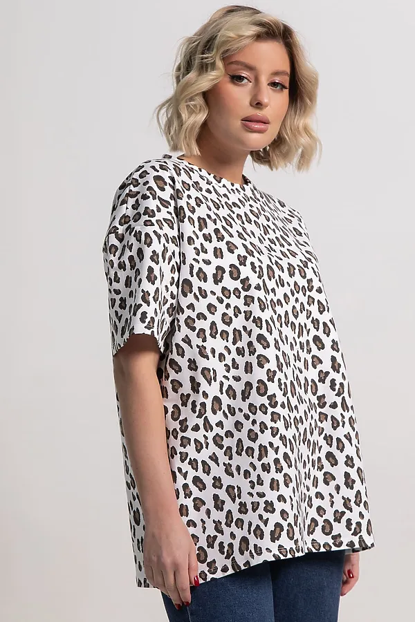 Футболка Ия LADY TAIGA, белая/лео - фото 2