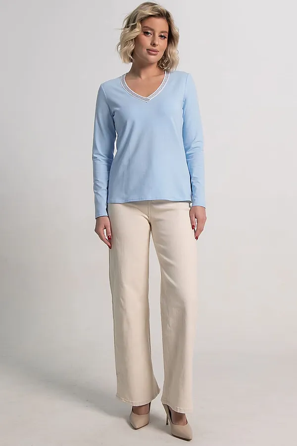 Блуза с кантом Либерти LADY TAIGA, голубая - фото 2