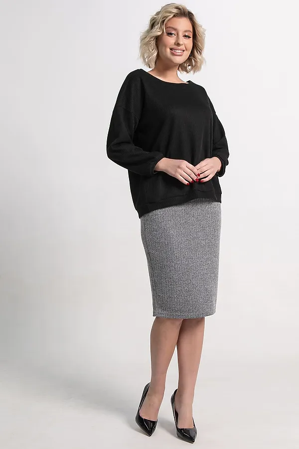 Костюм с юбкой Совершенство форм LADY TAIGA, черно-серый - фото 2