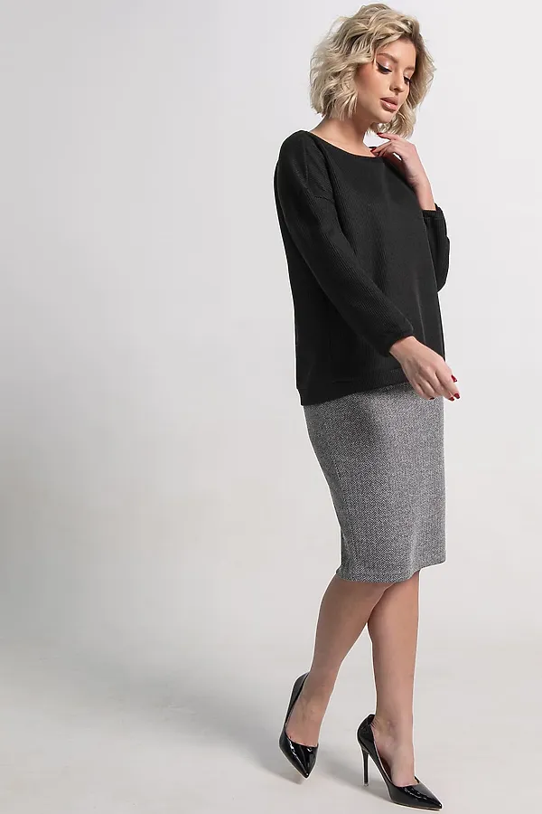 Костюм с юбкой Совершенство форм LADY TAIGA, черно-серый - фото 2