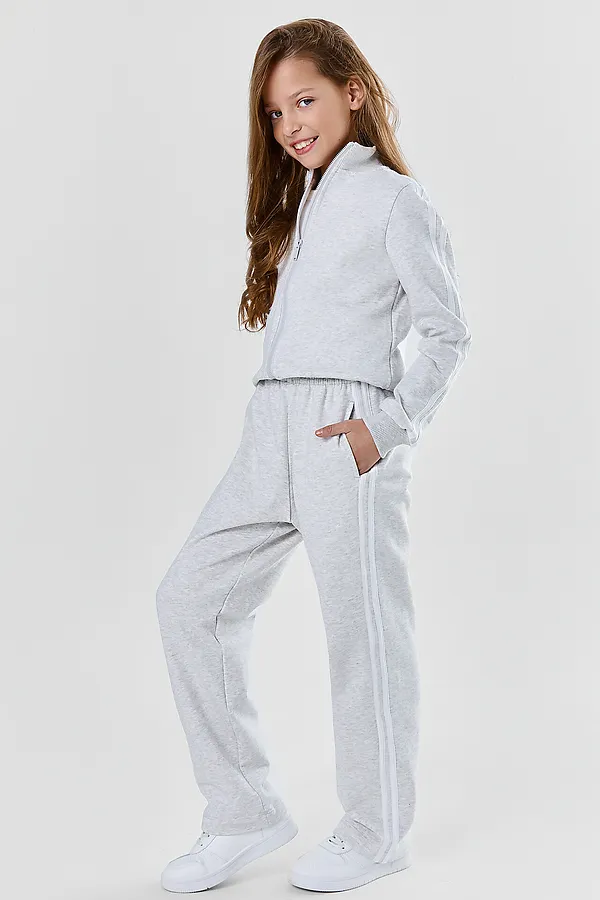 Комплект для девочек (толстовка, брюки) MARK FORMELLE, серый меланж 4306-а - фото 2