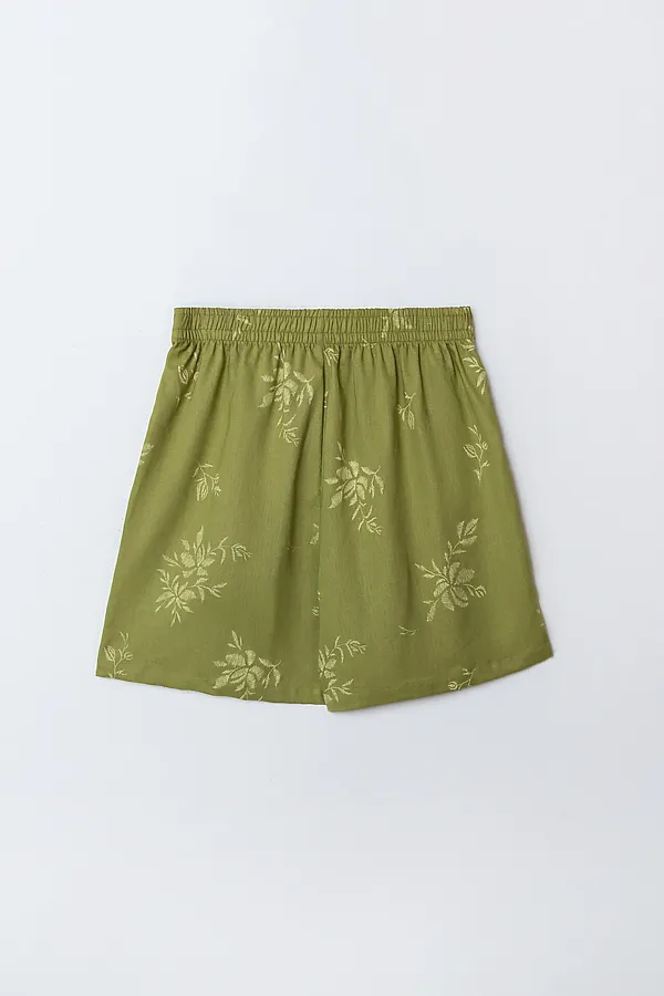 Шорты женские MARK FORMELLE, цветы на оливковом - фото 2