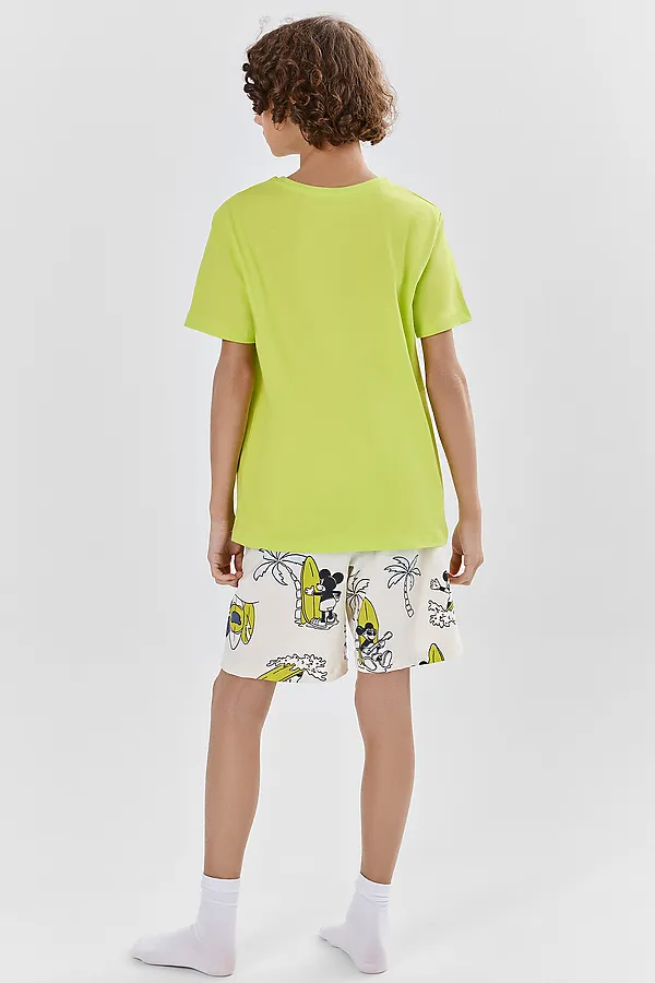 Комплект для мальчиков (футболка, шорты) MARK FORMELLE, дикий лайм +пляжные мышата на молоке - фото 2