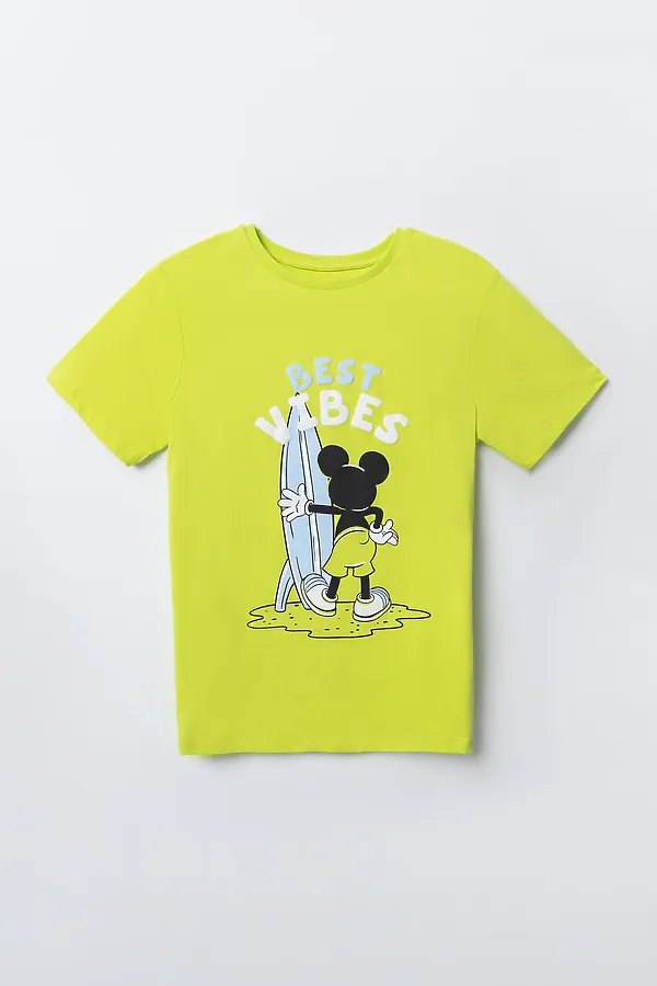 Комплект для мальчиков (футболка, шорты) MARK FORMELLE, дикий лайм +пляжные мышата на молоке - фото 2