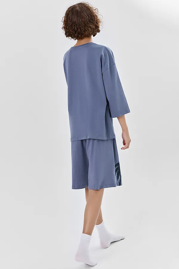 Комплект для мальчиков (джемпер, шорты) MARK FORMELLE, темное небо +печать - фото 2