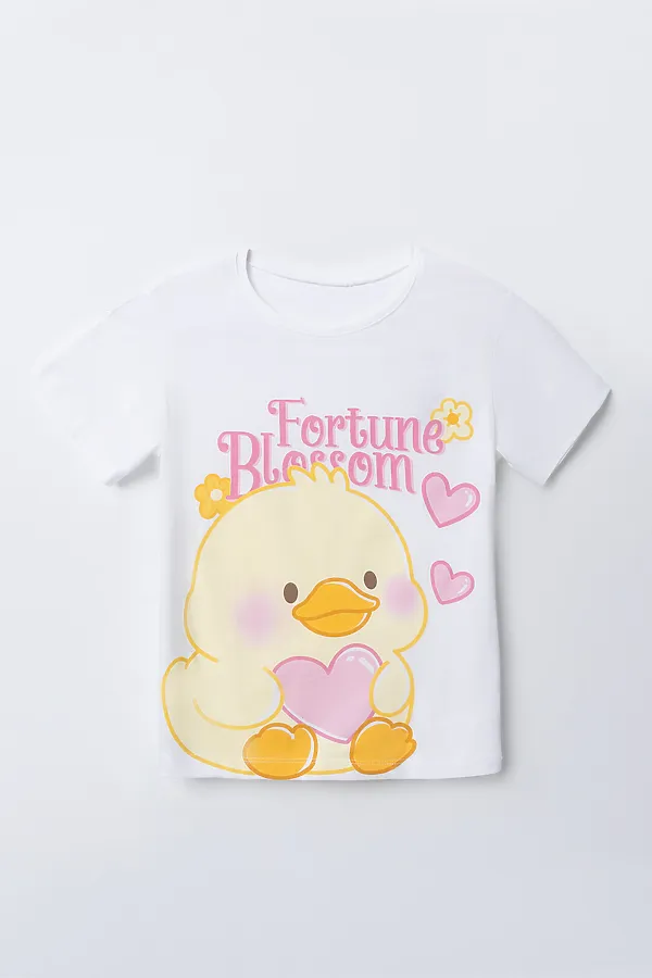 Комплект для девочек (футболка, шорты) MARK FORMELLE, белый +розовое саше +печать - фото 2