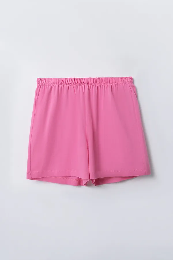 Комплект для девочек (футболка, шорты) MARK FORMELLE, белый +розовое саше +печать - фото 2