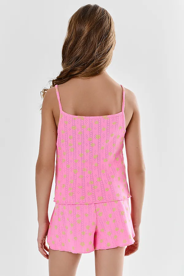 Комплект для девочек (топ, шорты) MARK FORMELLE, цветочки на розовом - фото 2