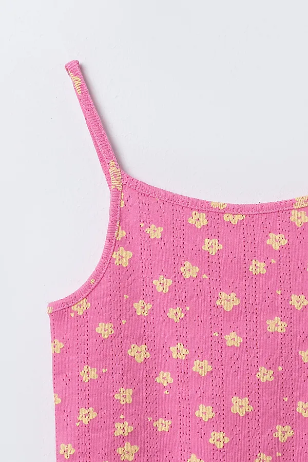 Комплект для девочек (топ, шорты) MARK FORMELLE, цветочки на розовом - фото 2