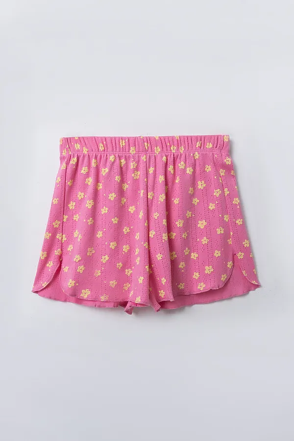 Комплект для девочек (топ, шорты) MARK FORMELLE, цветочки на розовом - фото 2